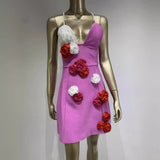 Women Dresses Bandage A- line Skirt Pearl Suspender Sexy Party Skirt (Ont0408)