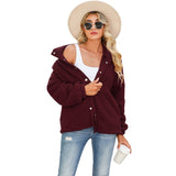 Women Trench Coat Autumn round Neck Long Sleeve Double-Sided Bubble Fleece Jacket