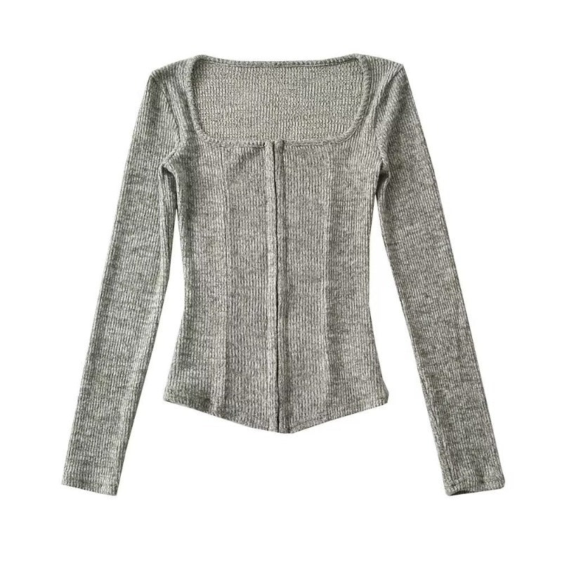 Women Sweater Knitwear U-Neck Knitted Cardigan Women's Long-Sleeved Top