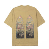 Hip-hop t shirts american high street hip hop street retro distressed window printing loose short-sleeved t-shirt couple half-sleeved t