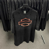 saint m t shirts s.m flame letter graphic crew neck pullover short sleeve t-shirt