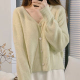 Women Knitwear Autumn and Winter V-neck Sweater Loose Knitted Cardigan