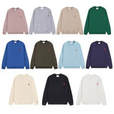 Ami aheoineloveembroideramericancasualtopslooselong sleevescouplesweatshirtround neckfall and winter