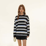 Unisex Sweater Autumn Striped Embroidered Sweater