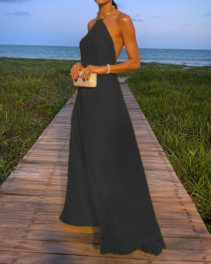 Women Dresses Summer Sexy Backless Maxi Dress (Jrm0409)