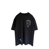 Ch hip-hop t shirts high streetch short sleeve cross embroiderlogosloosecasualamerican heavy weight short sleeve