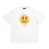 Drew house t shirt d@ew dissolving smiley face pattern round neck pullover short sleeves