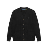 Rl xiaoma lava v neckknittingoutwearflap pocket pantscasualfall and winter single breasted couple cardigan woolen jacket