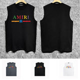 Amiri tank top colorful graffiti letter horizontal stripprinting