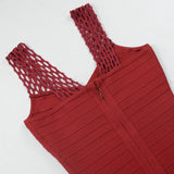 Women Evening Dress Tassel Bandage One-Piece Dress Sexy Lace Hip Spaghetti Straps Dress