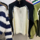 Women Knitwear Spring and Autumn Zipper Turtleneck Sweater Coat