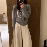 Women Knitwear Autumn and Winter round Neck Knitwear Loose Sweater
