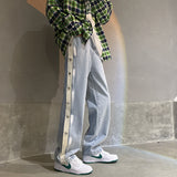Men Jeans Breasted Jeans Straight Loose Hip Hop Casual Trousers