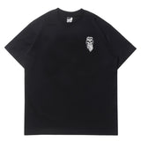 Hip-hop t-shirts: american high street style, short sleeve, biker skull print, oversized crew neck, trendy short sleeve tee