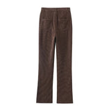 Women Sweatpants Casual Pants Women's Autumn and Winter Retro Bell-Bottom Pants Trousers