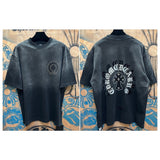Ch hip-hop t shirts ch short-sleeved sanskrit cross patch embroiderloosecasual american heavy weight
