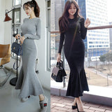Women Dresses Crew Neck Dress Sexy Hip Skirt