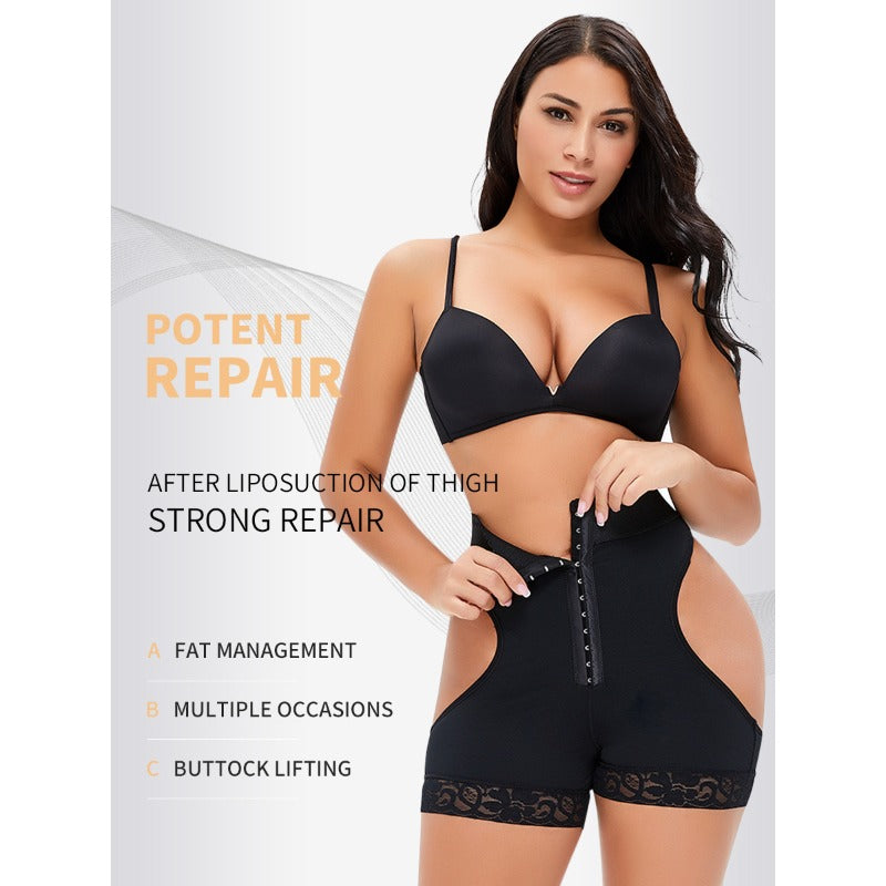 Butt lifter shapewear panty buttoned tummy tuck butt lift