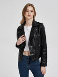 Women Leather Jacket Spring Locomotive Style PU Leather Coat Women's Slim Short Zip Jacket