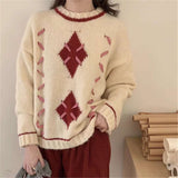Women Knitwear Spring and Autumn round Neck Knitwear Vintage Sweater