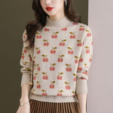 Women Knitted Pullover Turtleneck Sweater Autumn and Winter Loose Casual Sweater