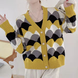 Women Knitwear Autumn and Winter V-neck Sweater Loose Knitted Cardigan