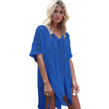 Women Knit Beach Cover Hollow-out Beach Knitted Sunscreen Swimsuit