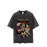 Old dark printed retro t-shirt, short sleeves