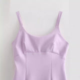 Women Dresses Summer Mini Dress Backless Sexy Slip Dress (Xds0414)
