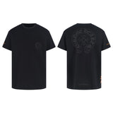 Ch hip-hop t shirts ch short-sleeved gradient sanskrit printing short-sleeved loosecasualpure cotton american heavy weighteasiest for matchtrendy