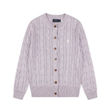 Macaron color rl ralph pony casualsweetcardigan women's fall and winter dopamine round neck cardiganknitting wool sweater