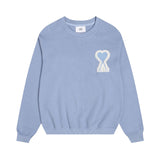 Amiaheoinelove chapter towel embroidered macaron color looselong sleevescouplesweatshirt round neckfall and winter