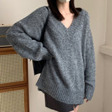 Women Knitwear Autumn and Winter V-neck Knitwear Loose Sweater