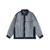 Unisex Jacket Retro Washed Denim Clothes Jacket Men's and Women's Loose Stitching Cardigan Jacket