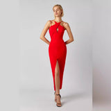 Women Dresses Bandage Dress Split Long Party Dress Skirt (Ont0408)