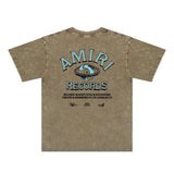 Amiri Washed Distressed T Shirt Printed Trendy Pure Cotton