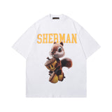 Drew house tshirt r d@ew cartoon squirrel series crew neck pullover short sleeve wholesale single piece