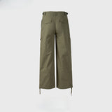 MIJKO Men's Vintage Pants MIJKO Drawstring Tooling Casual Pants Men's and Women's Pleated Straight Pants