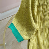 Women Sweater Knitwear Summer Short Sleeve Women's Loose and Simple Hollow out Bottoming Knitwear