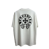 Ch hip-hop t shirts high version ch short sleeve sanskrit printingloosecasualpure cotton american heavy weight short sleeve men