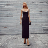 Women Dresses Bandage One-Piece Dress Suspenders Long Casual Long Dress (Ont0408)