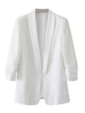 Women's Suits Casual Hemming Sleeve Lapel Small Suit Jacket Women's Top