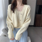 Women Knitwear Spring and Autumn Sling Two-Piece Sweater Knitted Cardigan