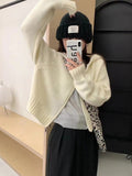 Women Knitted Cardigan Loose Hooded Sweatshirt Women's Autumn and Winter Zipper Knitted Top