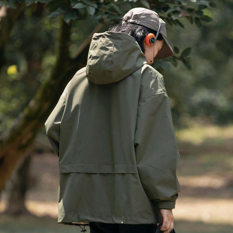 Unisex Shirts Autumn Waterproof Hooded Jacket
