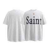 SAINT MICHAEL Vintage T Shirt Rainbow Apple Print Loose Short Sleeve