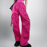 Women Sweatpants Autumn Three-Dimensional Pocket Overalls Loose Tappered Trousers