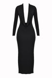 Women Dresses Sexy Slit Pleated Dress (Bla0420)