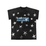 Hip-hop t shirts american high street half sleeve rock street retro washed distressed retroprinting short sleeve t-shirttshir