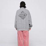 Unisex Jacket Autumn Striped Embroidered Jacket